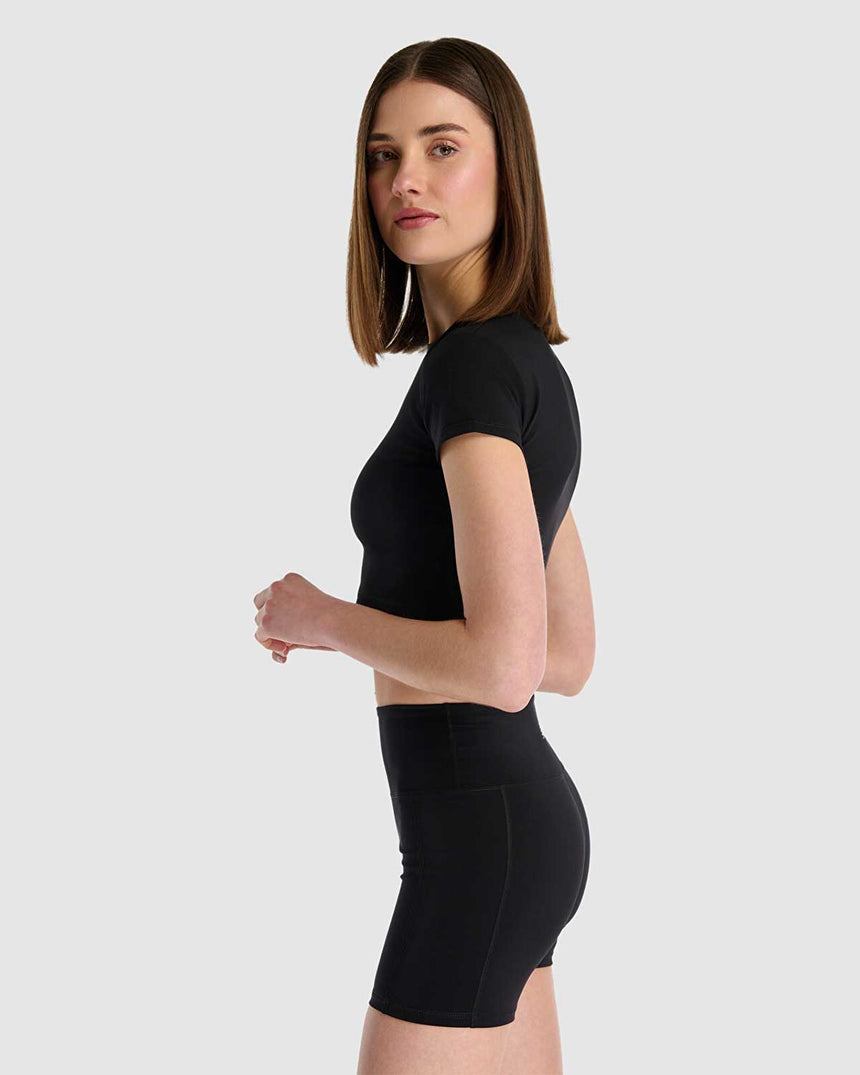 New Balance Kadın Crop Tshirt Siyah