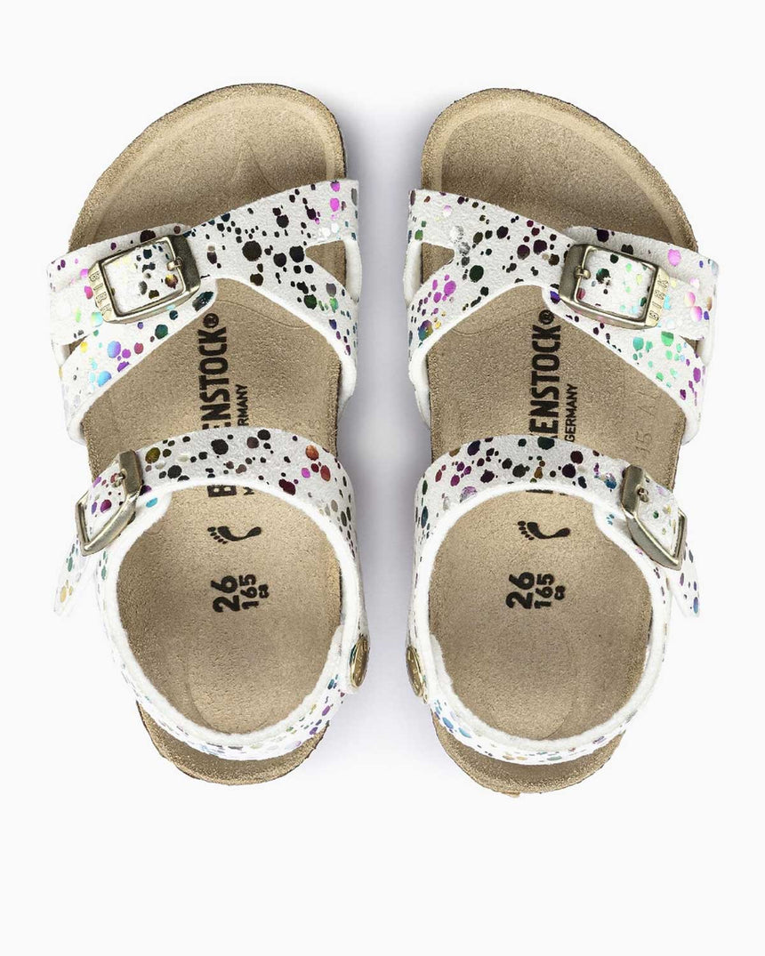 Birkenstock Rio Kids MF Kız Çocuk Terliği Confetti White Pop