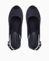 Tommy Hilfiger Iconic Elba Sling Back Wedge Kadın Sandalet Space Blue