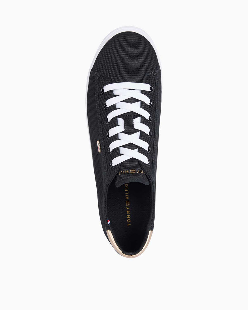 Tommy Hilfiger Canvas Lace Up Sneaker Black