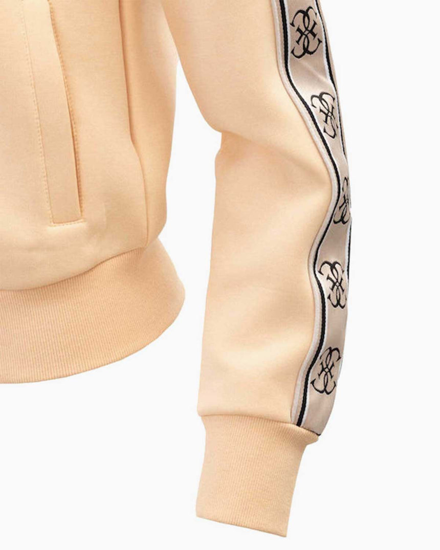 Guess Britney Logo Şeritli Fermuarlı Sweatshirt