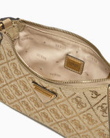 Guess Satchel Top Zip Shoulder Omuz Çantası Latte Logo