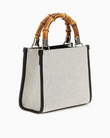 Guess Kerima Tote Mini El Çantası Natural / Coal Logo