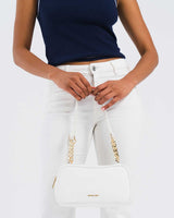 Us Polo Assn Zincir Detaylı Omuz Çantası Beyaz