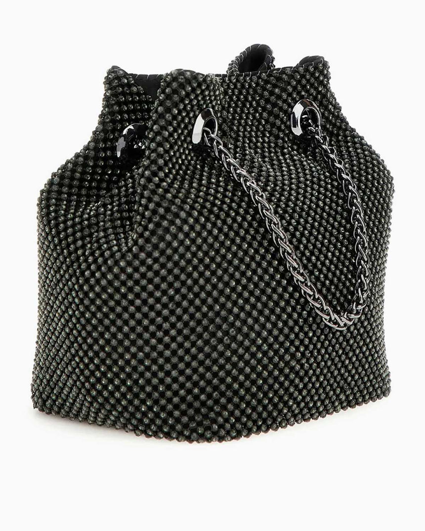 Guess Zalina Pouch Taşlı Omuz Çantası Black