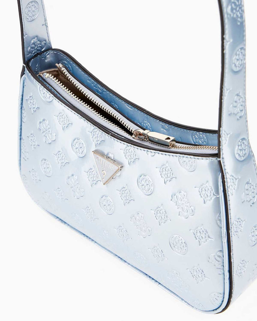 Guess Arnela Top Zip Rugan Omuz Çantası Powder Blue Logo