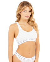Gues Carrie Monogram Logolu Bralette Pure White