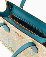 Guess Silvana Monogram Desenli El Çantası Teal Logo