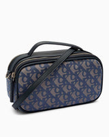 Calvin Klein Monogram Desenli Çapraz Askılı Kadın Camera Bag BLUE INDIGO / ATMOSPHERE AOP