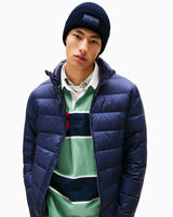 Tommy Hilfiger Çizgisel Logolu Erkek Bere Dark Night Navy