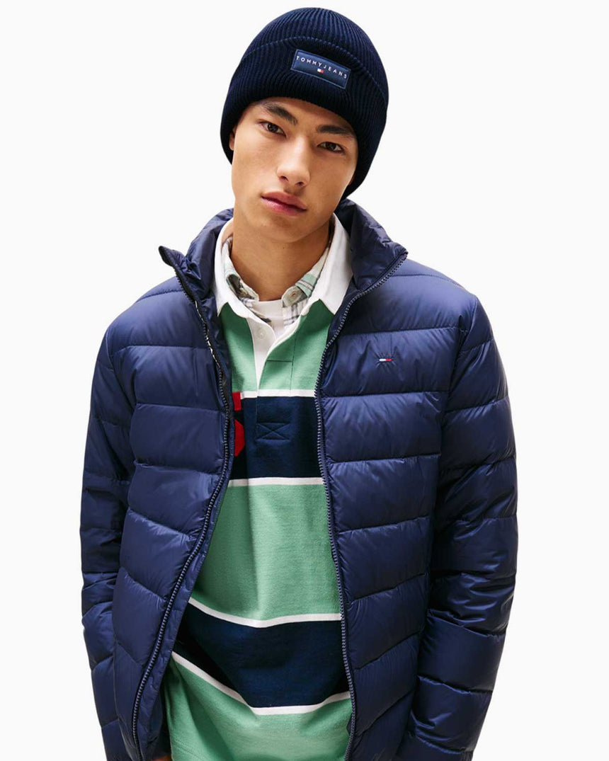 Tommy Hilfiger Çizgisel Logolu Erkek Bere Dark Night Navy