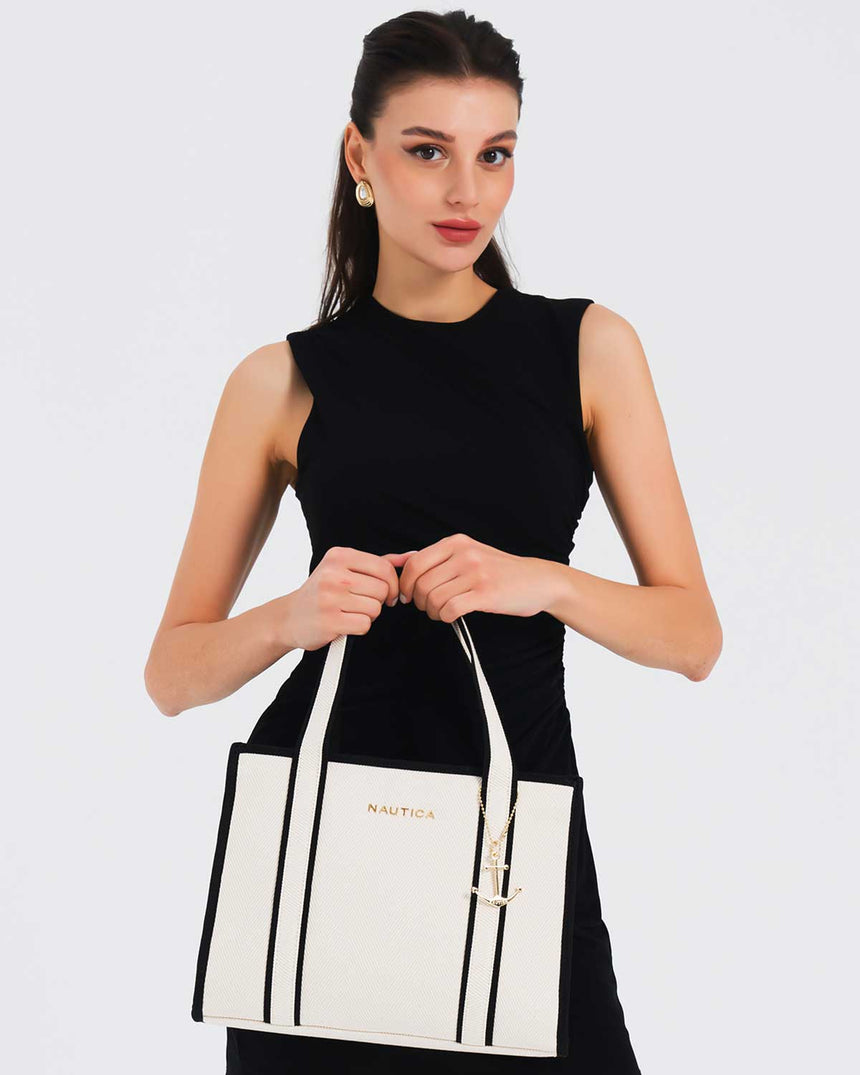Nautica El Çantası Bej - Siyah