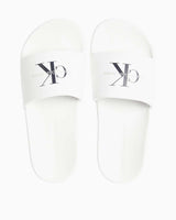 Calvin Klein Slide Monogram Flip Flops Terlik Bright White/Black