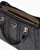 Guess Noreen Satchel Monogram El Çantası Coal Logo
