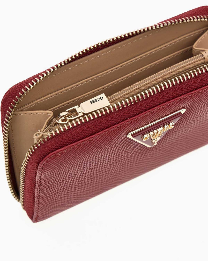 Guess Debora Fermuarlı Orta Boy Kadın Cüzdan Garnet