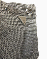 Guess Zalina Pouch Gümüş Taş Detaylı Omuz Çantası Silver