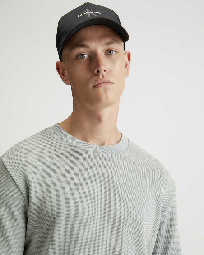 Calvin Klein Mono Logo Print Şapka Black