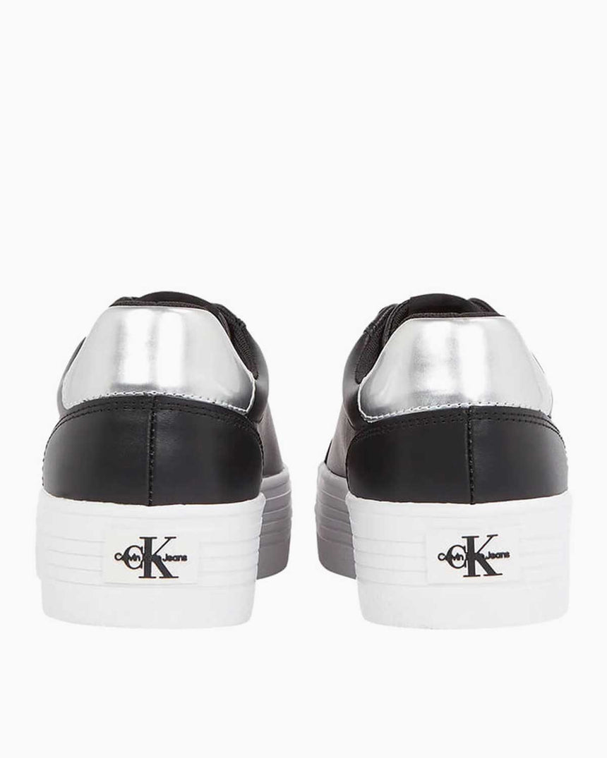 Calvin Klein Jeans Bold Flatform Lace Up Sneakers Black/Silver