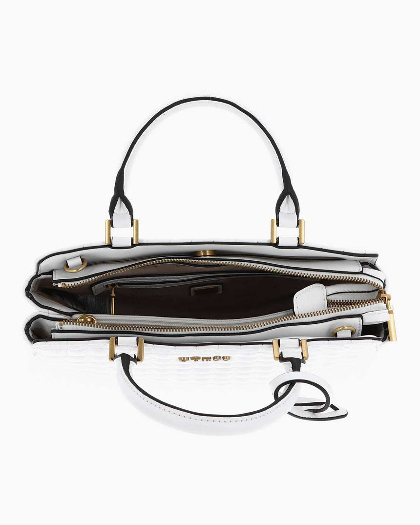 Guess Tia Luxury Satchel El Çantası White