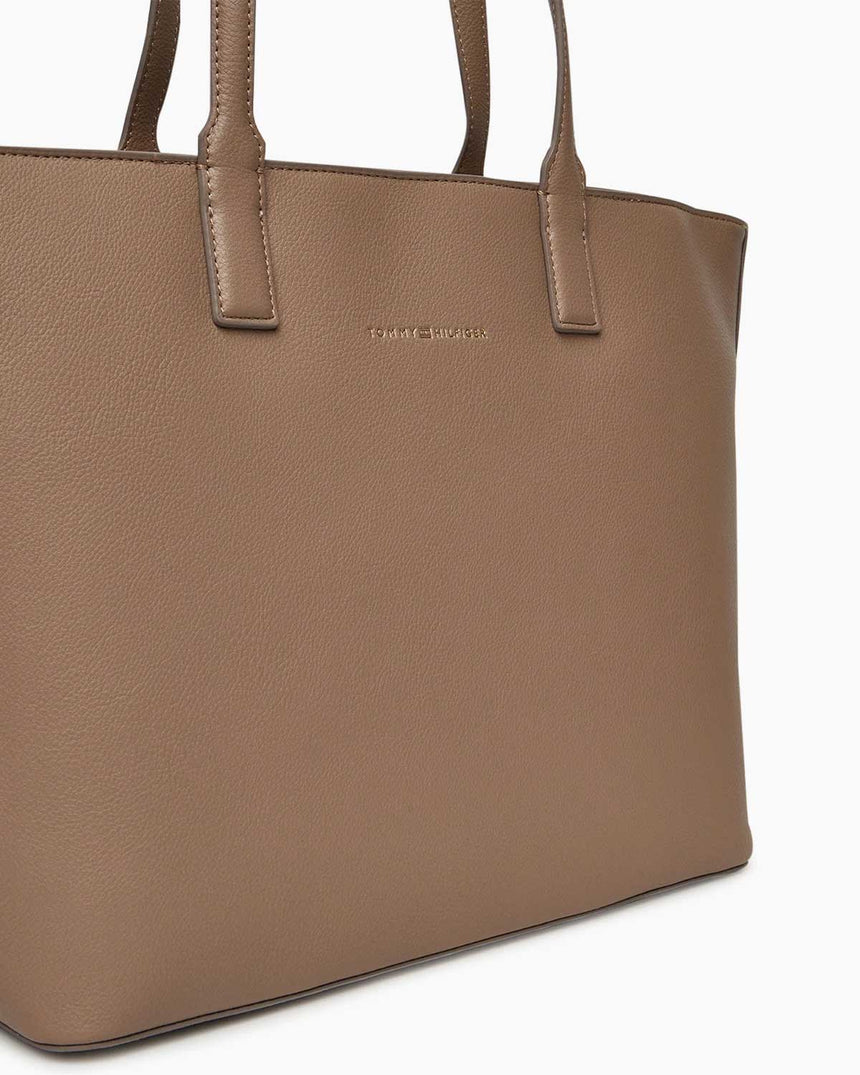 Tommy Hilfiger Logo Bantlı Kadın Tote Çanta Coastal Taupe
