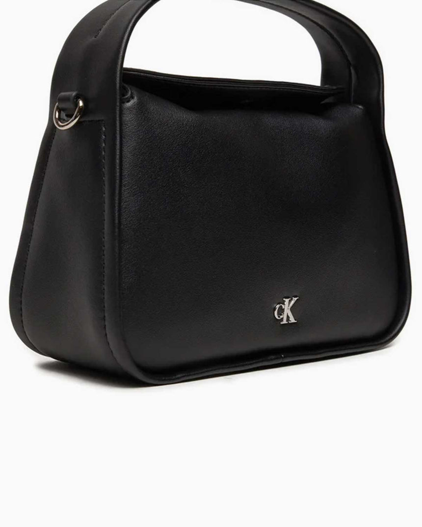 Calvin Klein Metal Mono Mini Logolu El Çantası Black