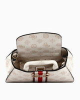 Guess Nelka Mini Satchel El Çantası Cream Logo