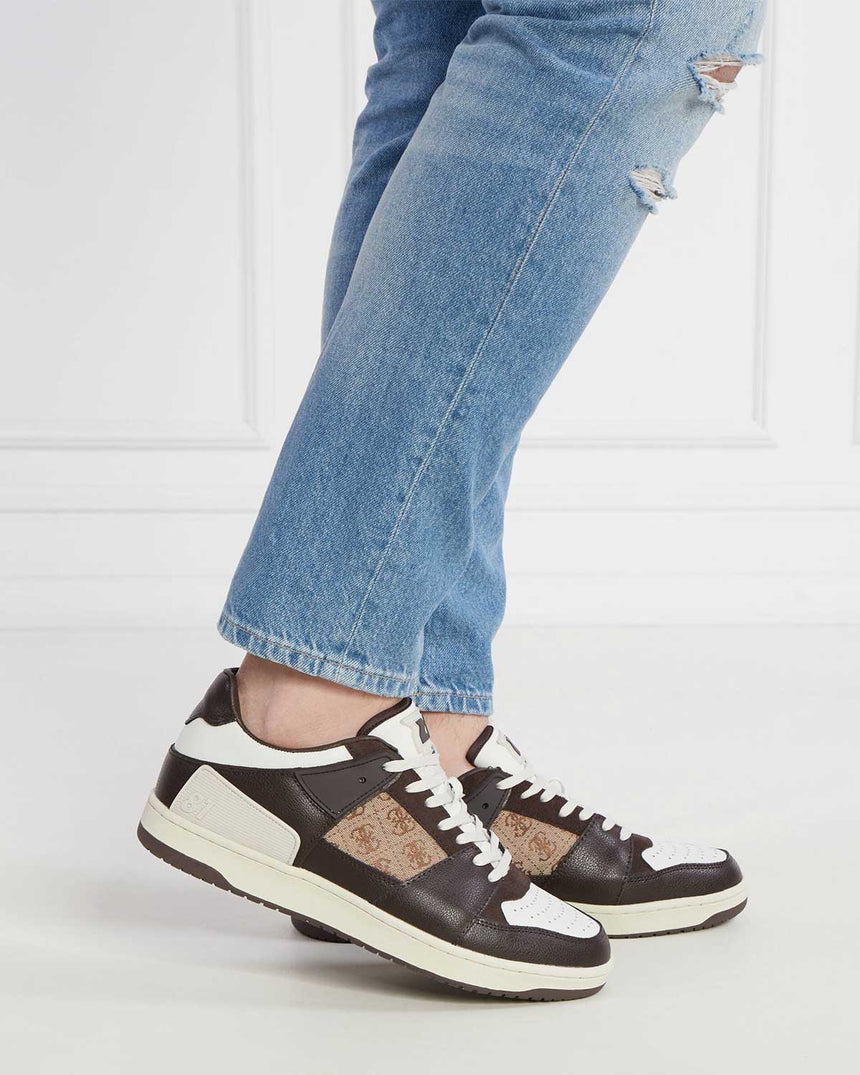Guess Sava Low Logolu Sneakers Beige/Brown/White