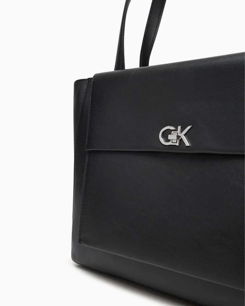 Calvin Klein Re-Lock Orta Boy Shooper Kadın El Çantası Black