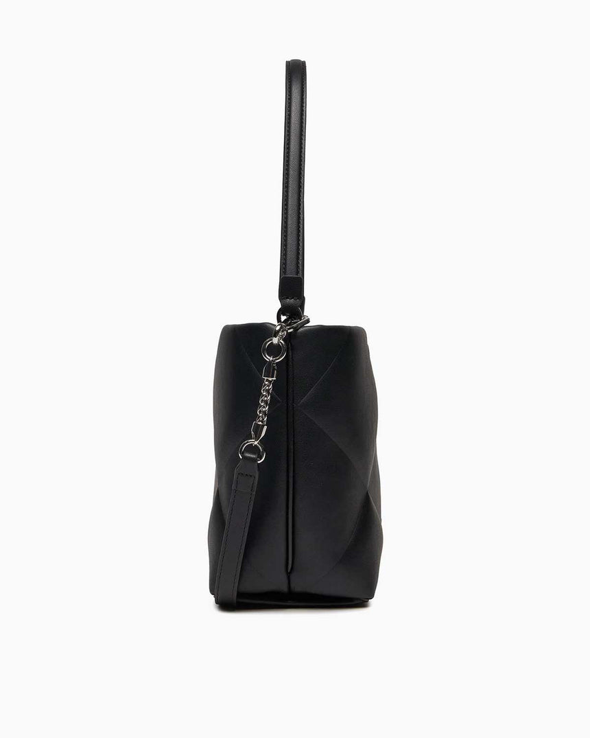 Calvin Klein Quilt Bucket Logolu Omuz Çantası Black