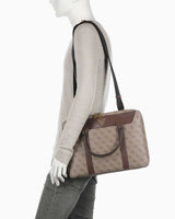 Guess Monogram Baskılı Evrak Çantası Beige / Brown