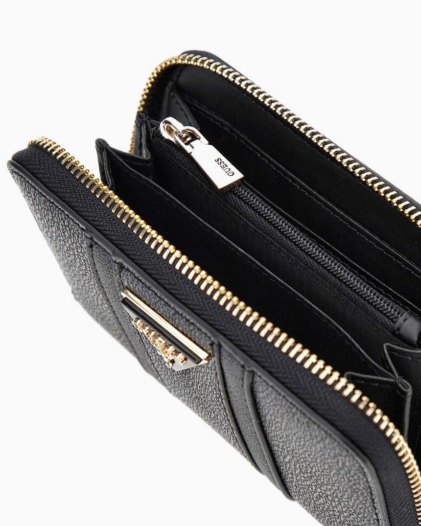 Guess Noreen Slg Medium Monogram Desenli Cüzdan Coal Logo