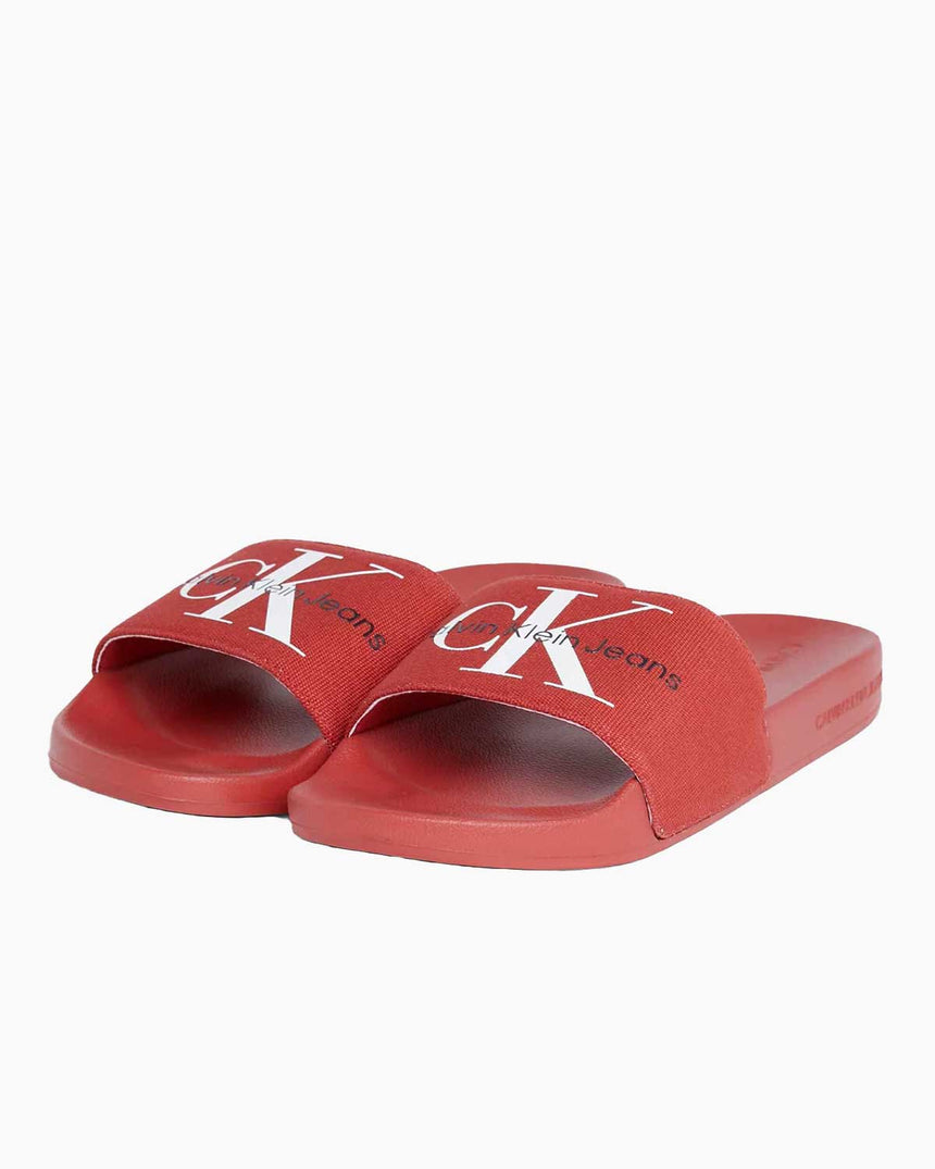 Calvin Klein Slide Monogram Erkek Terlik Lava Falls/Bright White