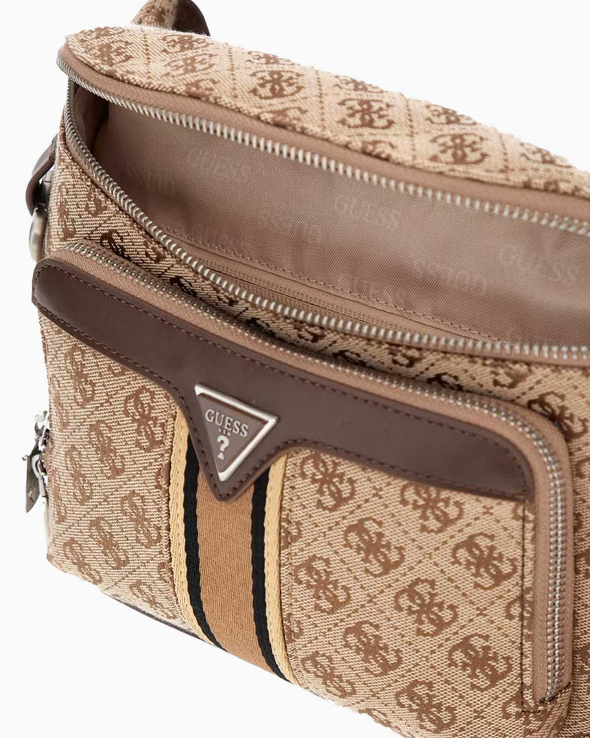 Guess Milano Maxi Monogram Bel Çantası Beige / Brown