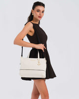 Nautica Ladies Logolu Çapraz Askılı Çanta Bej - Siyah