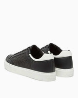 Calvin Klein Düz Taban Monogram Logo Baskılı Erkek Sneaker Ck Black/Bright White Allover