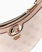 Guess Orlina Logo Top Zip Monogram Desenli Omuz Çantası Sundial