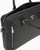 Guess Torino Rounded Logolu Evrak Çantası Black