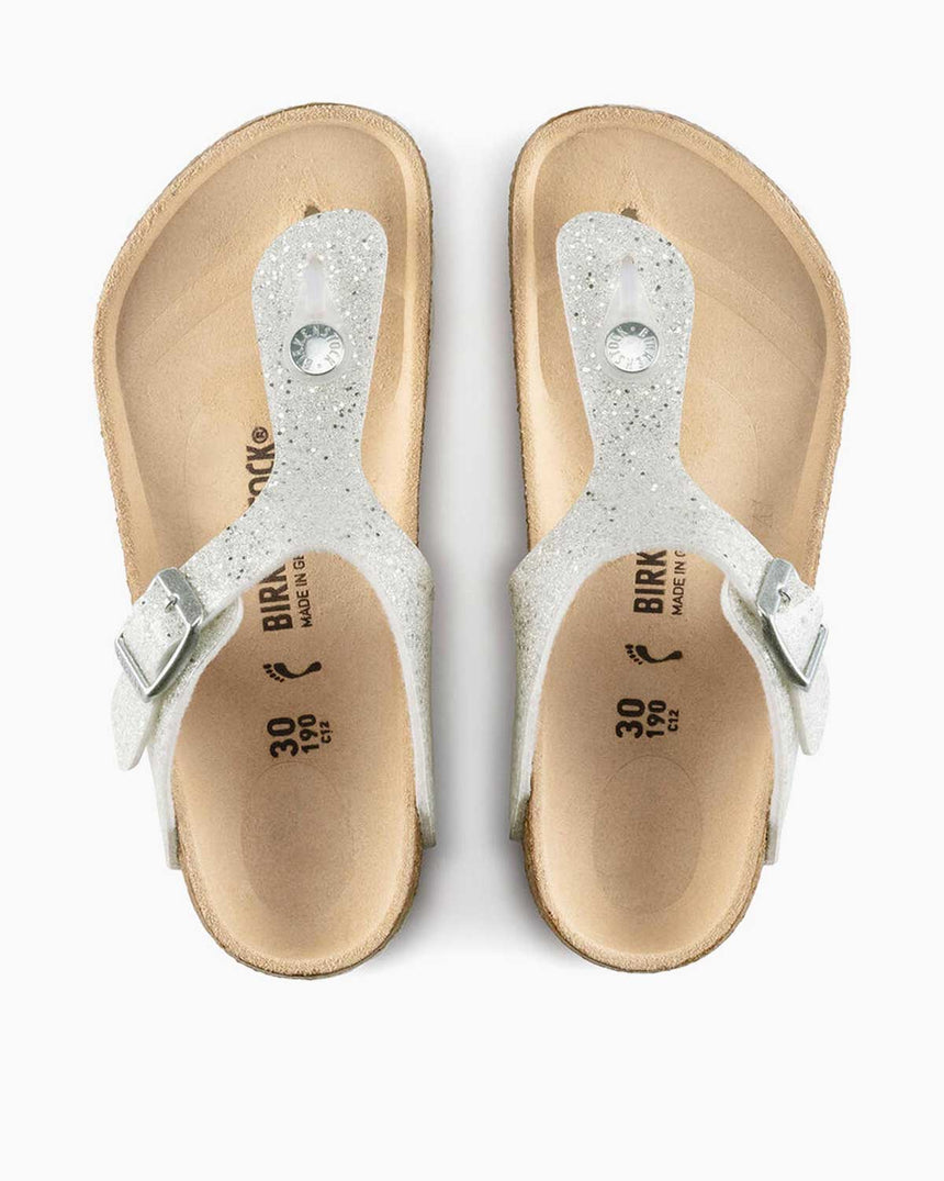 Birkenstock Gizeh Kids BF Parmak Arası Kız Çocuk Terlik Simli Beyaz