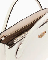 Guess Fedana Elite Satchel Logolu El Çantası Off White