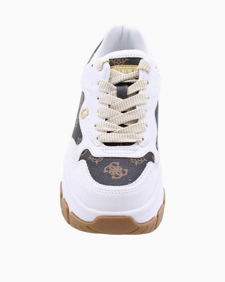 Guess Logolu Kalın Tabanlı Sneaker White Brown