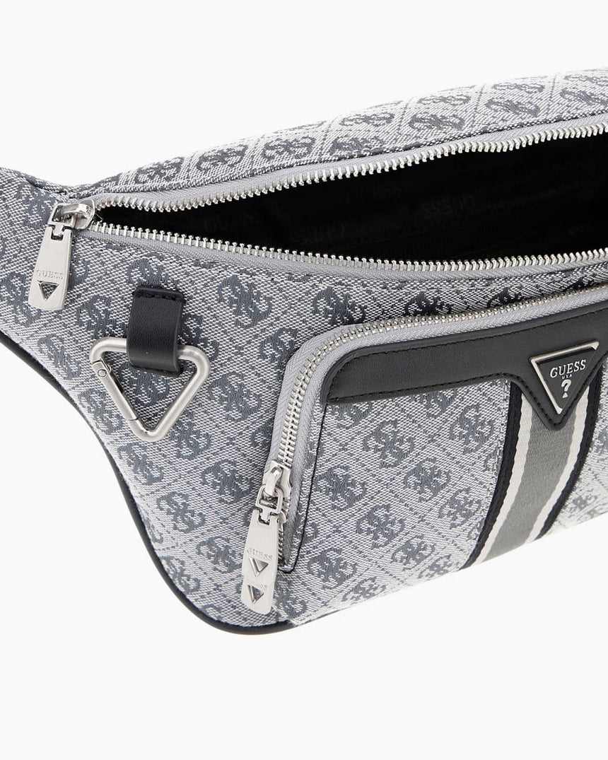 Guess Milano Maxi Monogram Bel Çantası Black/Grey