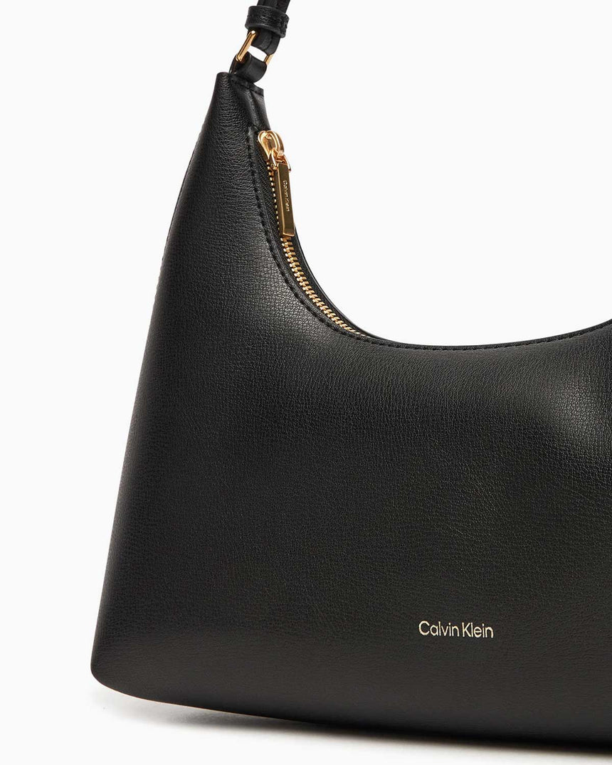Calvin Klein Foil Logo Kadın Omuz Çantası Black/Toasted Coconut