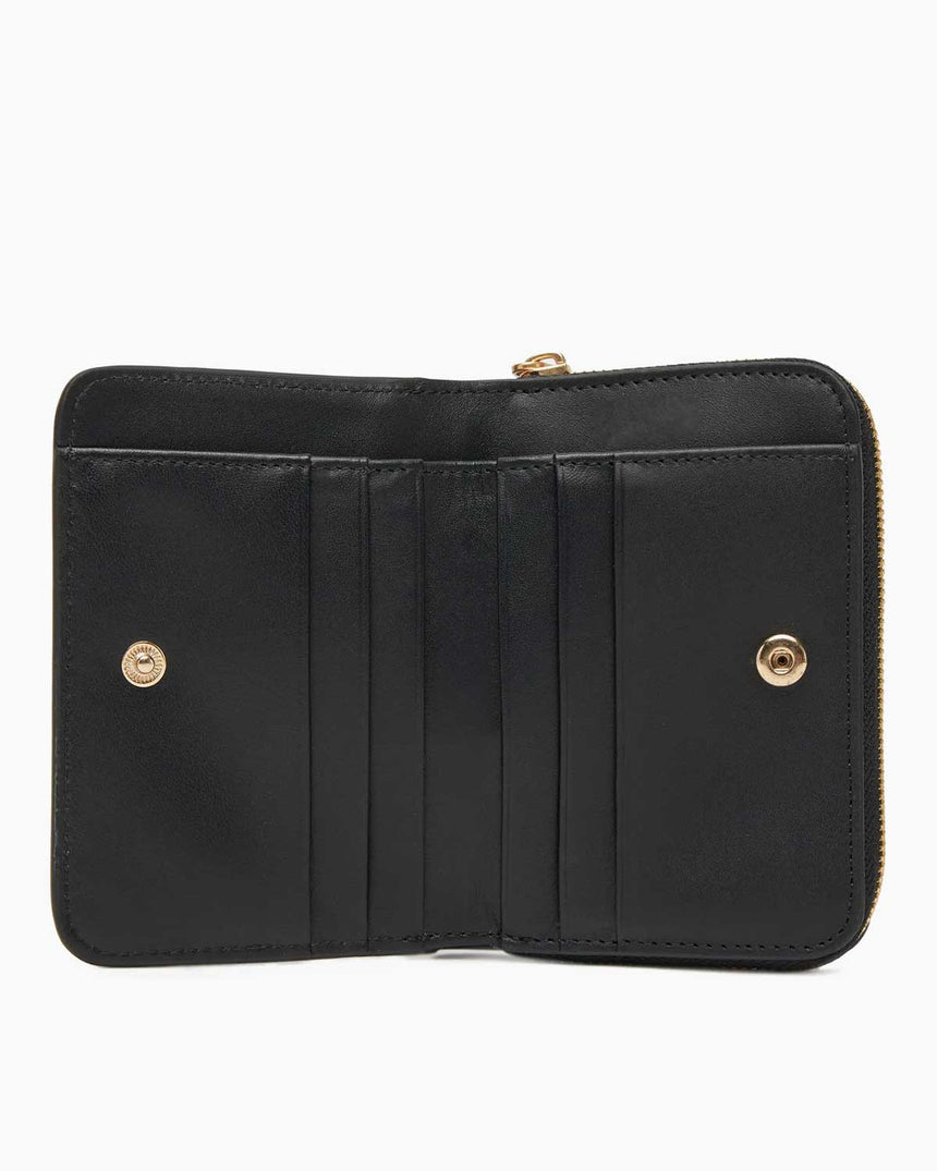 Calvin Klein Minimal Monogramlı Deri Orta Boy Fermuarlı Kadın Cüzdan Black