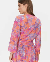 Guess Knotted Crop Kimono Ethnic Paisley Peach
