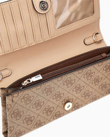 Guess Noelle Satchel Flap Çapraz Askılı Çanta Latte Logo / Brown
