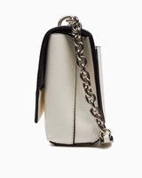 Calvin Klein Sculpted Flap Omuz Çantası White/Silver Logo