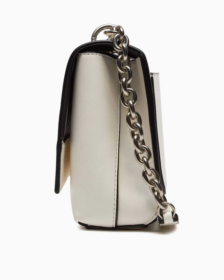 Calvin Klein Sculpted Flap Omuz Çantası White/Silver Logo