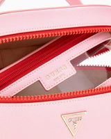 Guess Satchel Tote Logolu Makyaj Çantası Pink Multi