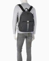 Guess Milano Compact Monogram Logolu Sırt Çantası Coal Black