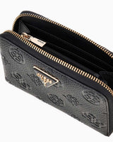 Guess Cresidia II Orta Boy Fermuarlı Kadın Cüzdan Black Logo